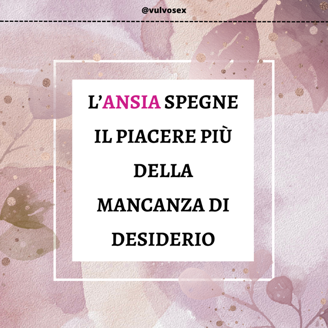 ansia spegne il piacere