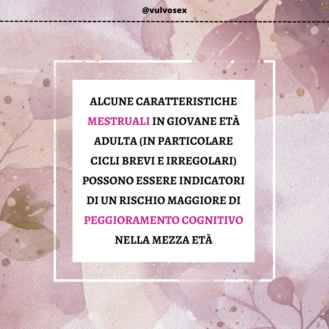 alcune caratteristiche mestruali